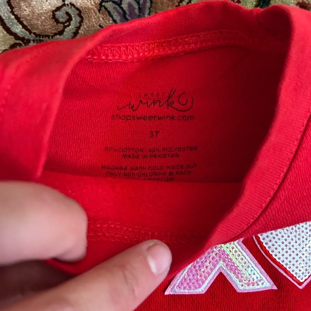 Sweet Wink Valentines Toddler Girls 3T Cotton Blend Sweatshirt - Picture 3 of 5